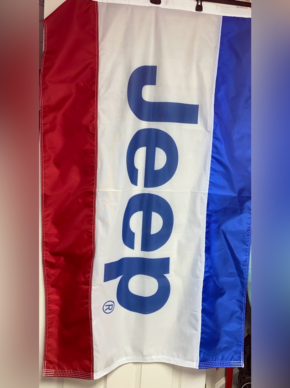 Jeep Red White and Blue Flag